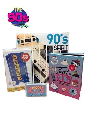 90s Inspired Book, Games, & Vinyl Record Gift Bundle